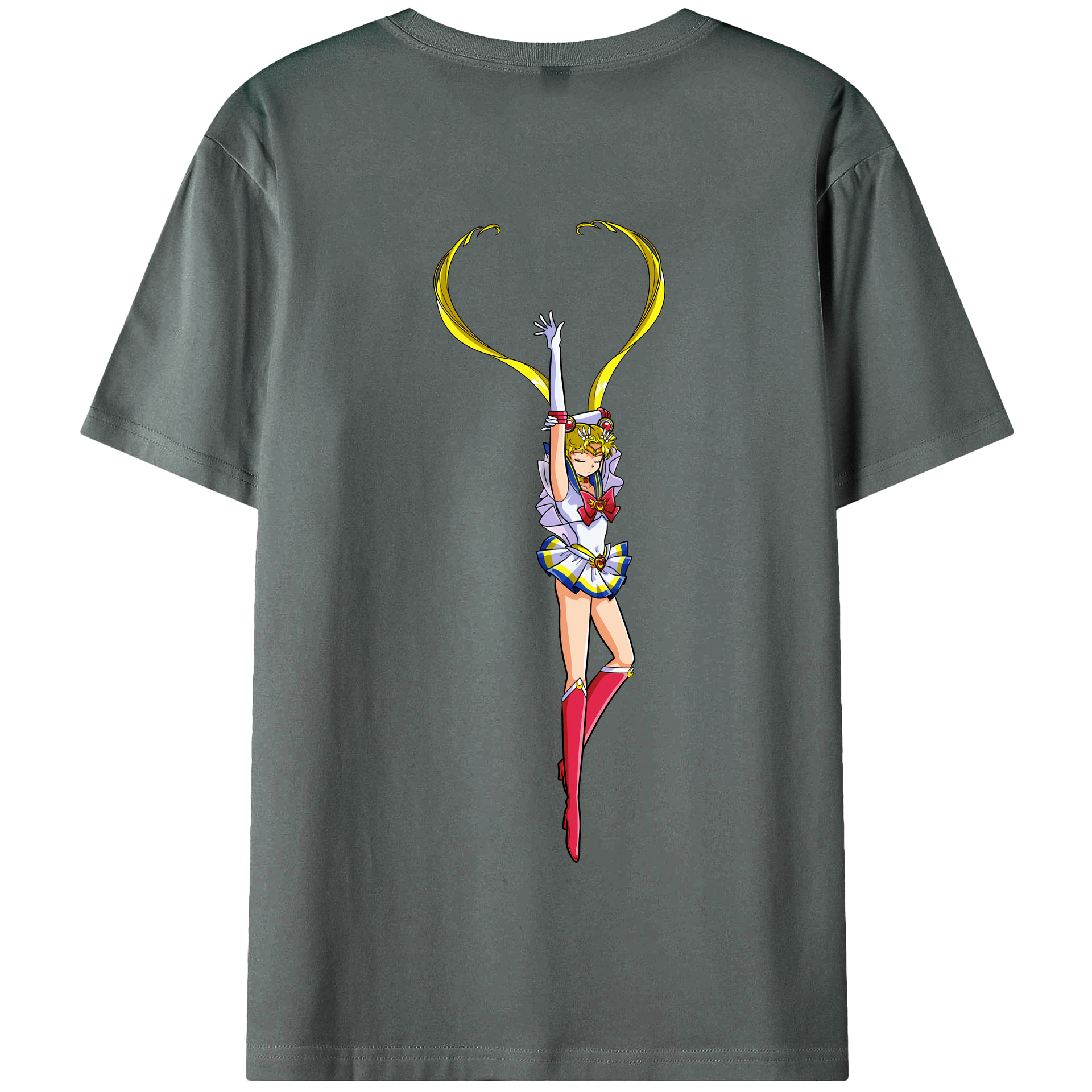 （画像用） 美少女戦士セーラームーン 月野 うさぎ つきの うさぎ Sailor Moon Tsukino Usagi 綿100％半袖Tシャツ（背面プリント）